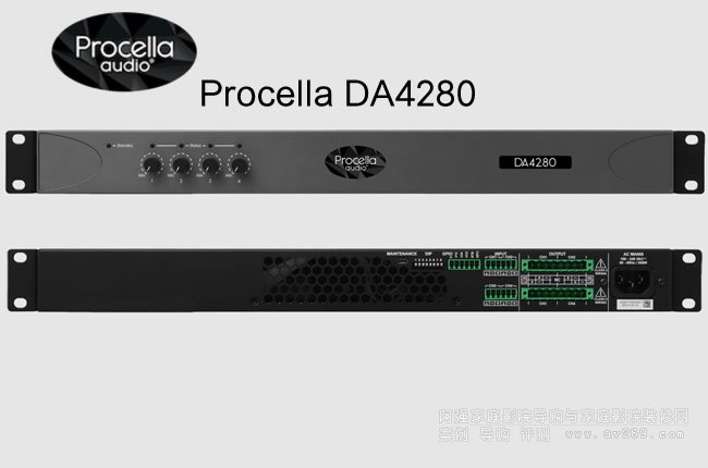 Procella DA4280 四通道280W功放介紹